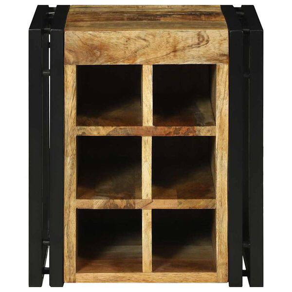 vidaXL Wijnrek Bruin en zwart 35 x 35 x 39 cm Massief Mango Hout