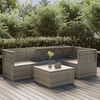 vidaXL 5-delige Loungeset met kussens poly rattan grijs