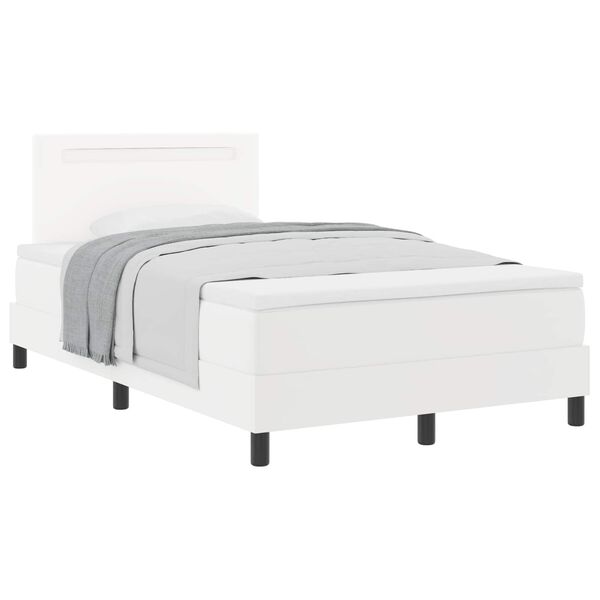 vidaXL Boxspringbed met matras Wit 120 x 200 cm Kunstleer