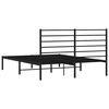 vidaXL Bedframe met hoofdbord metaal zwart 135x190 cm