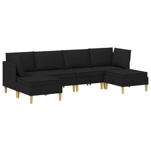 vidaXL Modulaire Sofa Set met Opslag 6 pcs Zwart Stof