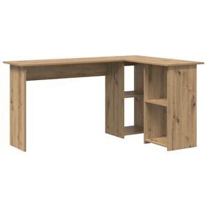 vidaXL Bureau met plank Artisan Eiken 142 x 102 x 73 cm Bewerkt hout