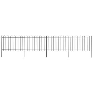 vidaXL Tuinhek met ringtop staal 714,5x120 cm zwart