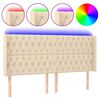 vidaXL Hoofdbord LED 183x16x118/128 cm stof cr&egrave;mekleurig