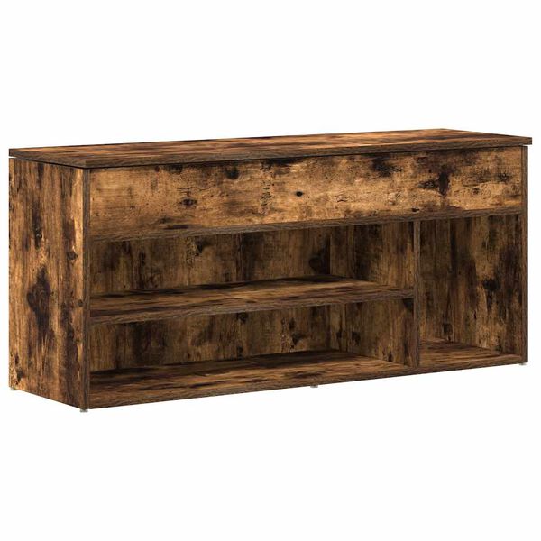 vidaXL Schoenenbank 102x30,5x45 cm bewerkt hout gerookt eikenkleurig