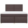 vidaXL Boxspring met matras stof donkerbruin 180x200 cm