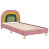 vidaXL Bedframe voor kinderen met hoofdbord Roze 90 x 190 cm Fluweel