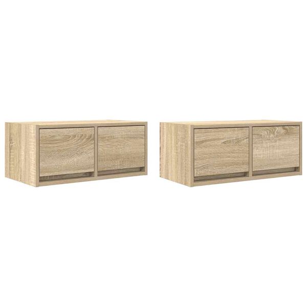 vidaXL Tv-meubelen 2 st 60x31x25,5 cm bewerkt hout sonoma eikenkleurig