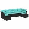 vidaXL Tuin Sofa Set 7 st Zwart poly rattan