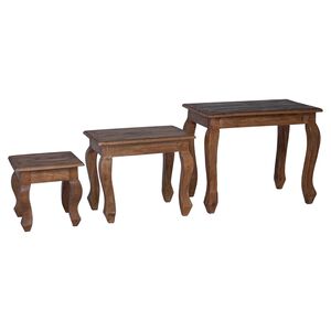 vidaXL Nesttafel 3 pcs Bruin Massief mahoniehout