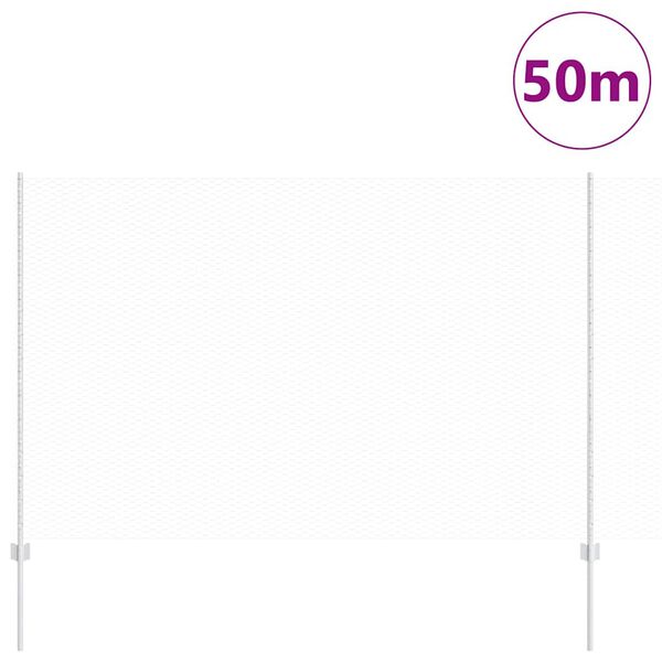 vidaXL Hek met Paal Zilver 1,6 x 50 m Staal