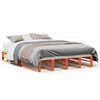 vidaXL Bedframe zonder matras massief grenenhout wasbruin 135x190 cm