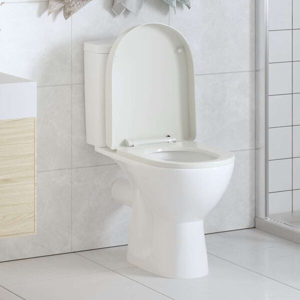 vidaXL Toiletbril soft-close vierkant wit