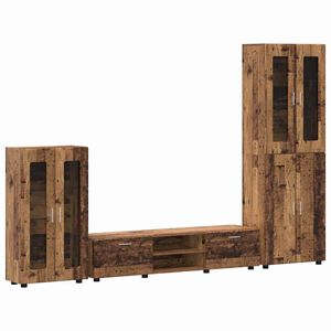 vidaXL Tv-meubelset met lade met plank FLORIN Oudhout Bewerkt hout
