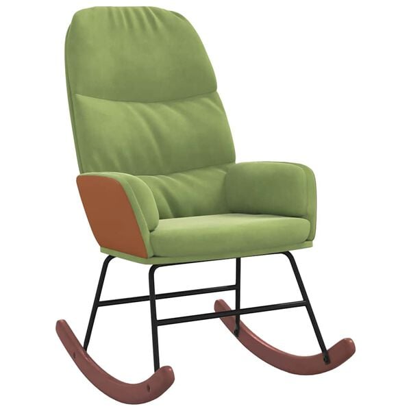 vidaXL Schommelstoel fluweel lichtgroen
