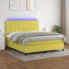 vidaXL Boxspring met matras en LED stof groen 180x200 cm
