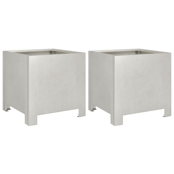 vidaXL Plantenbakken 2 st 30x30x30 cm roestvrij staal