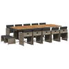 vidaXL 15-delige Tuinset met kussens poly rattan grijs