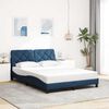 vidaXL Bedframe met LED zonder matras 140x200 cm stof blauw