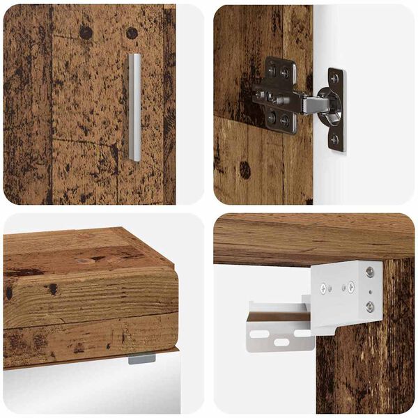 vidaXL Badkamermeubelset met plank TULUM Oudhout Bewerkt hout