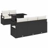 vidaXL Tuin Sofa Set met kussen met opslag 6 pcs Zwart Poly riet