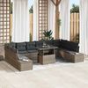 vidaXL Tuin Sofa Set met kussen met opslag 11 pcs Grijs