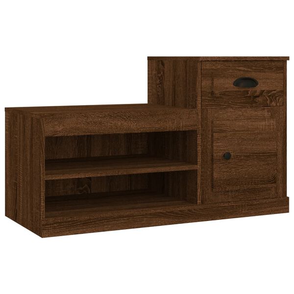 vidaXL Schoenenkast 100x42x60 cm bewerkt hout bruin eikenkleur