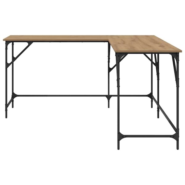 vidaXL Bureau Artisan Eiken 149 x 149 x 75 cm Bewerkt hout