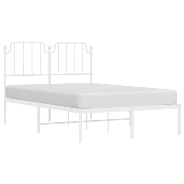 vidaXL Bedframe met hoofdbord metaal wit 120x200 cm