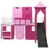 vidaXL Loftbed voor Kids Wit en Roze 99,5 x 200 cm Metaal