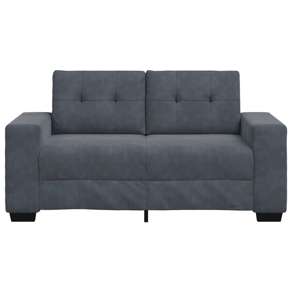 vidaXL Loveseat bank 160x77x82 cm fluweel donkergrijs
