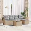 vidaXL Tuin Sofa Set met kussen 6 pcs Beige en Licht Grijs poly rattan