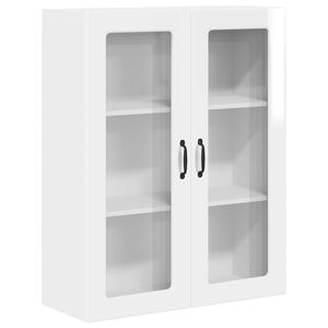 vidaXL Wandglas cabinet PORTO Hoogglans wit 80 x 31 x 100 cm