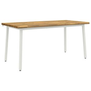 vidaXL Live Edge Eettafel 160 x 70 x 75 cm Massief Acaciahout Wit