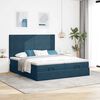 vidaXL Ottoman bed met matrassen 200x200cm fluweel donkerblauw