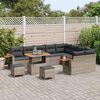 vidaXL Tuinbankenset 12 pcs Grijs Poly rattan en gepoedercoat staal