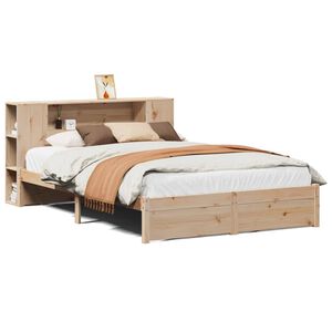 vidaXL Bed met boekenkast zonder matras massief grenenhout 120x200 cm