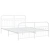 vidaXL Bedframe met hoofd- en voeteneinde metaal wit 160x200 cm