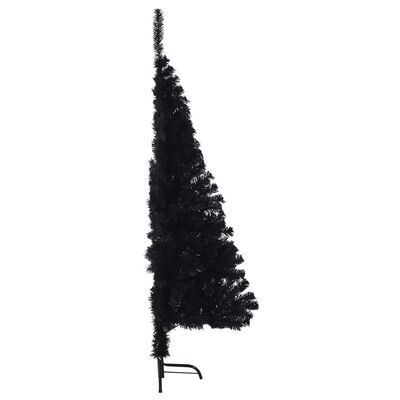 vidaXL Kunstkerstboom met standaard half 150 cm PVC zwart