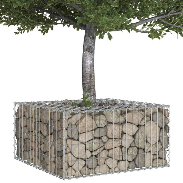 vidaXL Gabion Verhoogd Bed Zilver 80 x 80 x 40 cm Gegalvaniseerd staal