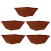 vidaXL Tuin Bloempot 5 pcs Roestig 35 x 35 x 15 cm Cortenstaal