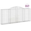 vidaXL Schanskorven 17 st gewelfd 300x30x120/140 cm ijzer