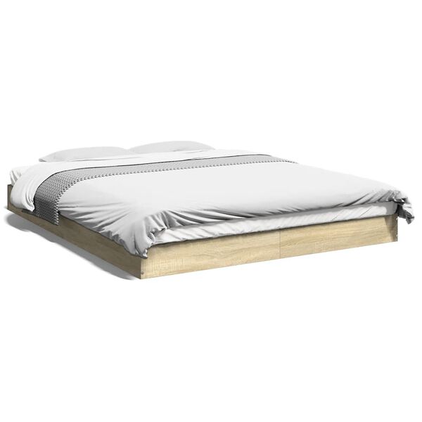 vidaXL Bedframe zonder matras hout sonoma eikenkleurig 150x200 cm