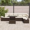 vidaXL Tuin Sofa Set met kussen met opslag 7 pcs Bruin en cr&egrave;me