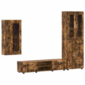 vidaXL Tv-meubelset met lade FLORIN Gerookt eiken Bewerkt hout