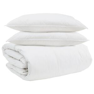 vidaXL Dekbed Set met kussen 3 st Wit Donsveertjes