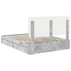 vidaXL Opslag bed met hoofdeinde Beton Grijs 150 x 200 cm Bewerkt hout