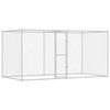 vidaXL Hondenbench Zilver 400 x 200 x 200 cm Gegalvaniseerd staal