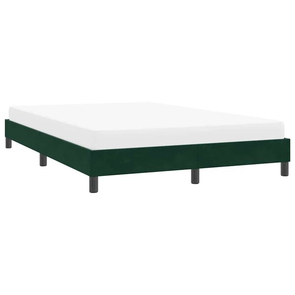 vidaXL Bedframe zonder matras 140x220 cm fluweel donkergroen