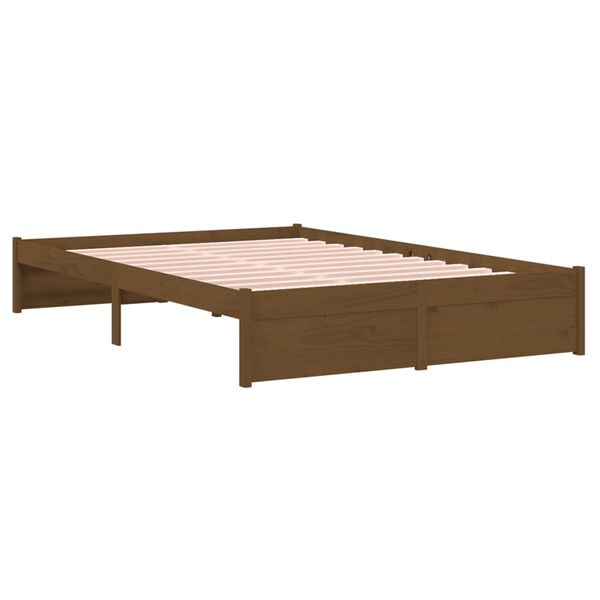 vidaXL Bedframe massief hout honingbruin 120x190 cm